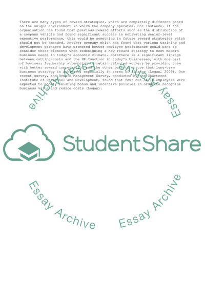 Reward strategy and todays business climate