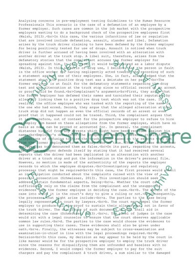 Analyzing Concerns in Preemployment Testing