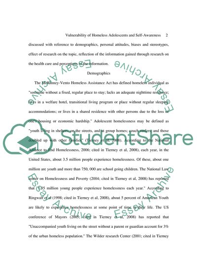 Issues of Vulnerability of Adolescent Homelessness
