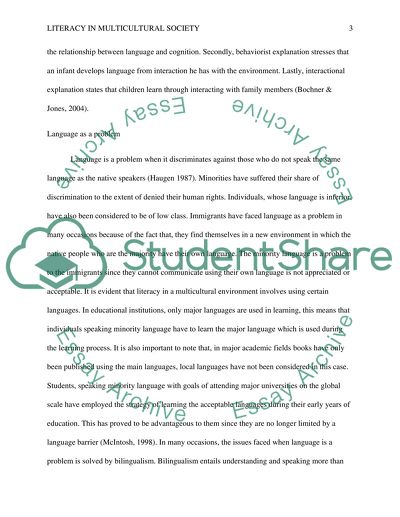 Literacy in Multicultural Society