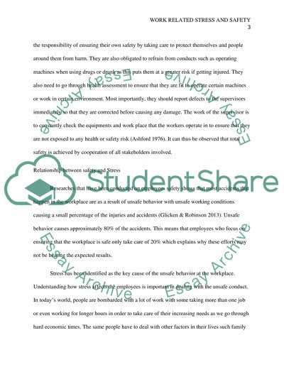 Work Related Stress and Safety