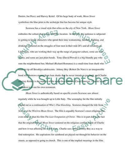 Analysis of the Film Mean Street and the Auteur Theory