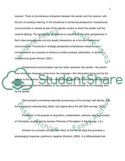 Interpersonal perceptions essay image