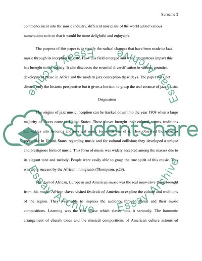 The Radical Changes and Diversification in Jazz Music