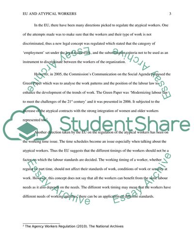 The Position of Atypical Workers in EU