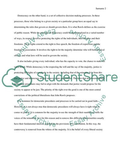 Democracy is Based on Justice