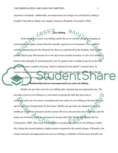 Uncompensated Care and Cost Shifting