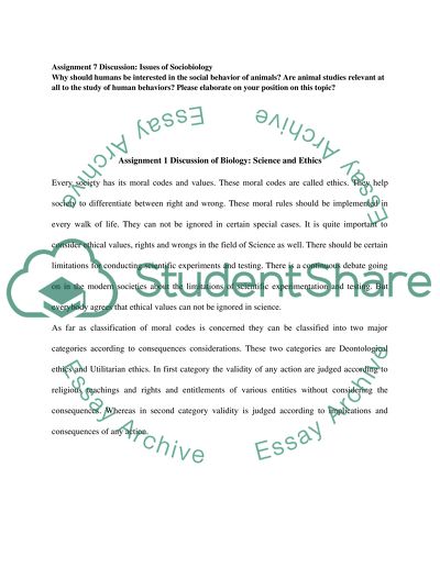 Discussion of Biology: Science and Ethics