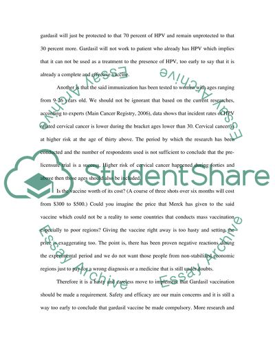 Gardasil a new vaccine