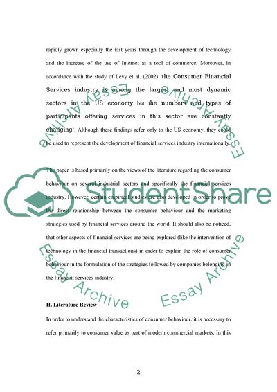 Consumer behaviour within financial services