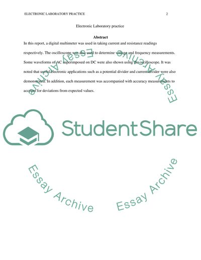 Electronic Laboratory Practise