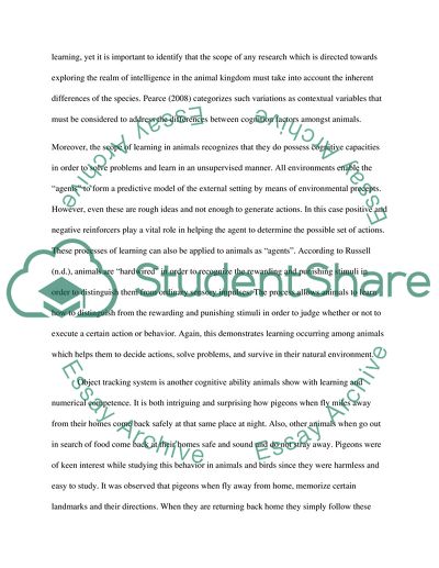 Animal Learning and Cognition