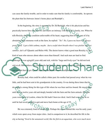 Neighbour Rosicky Written by Willa Cather