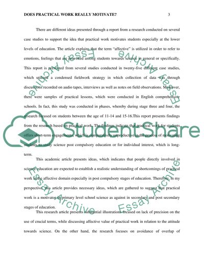 Critical review for academic article