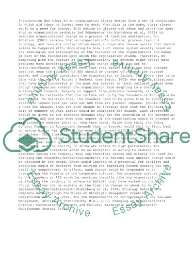 The Corporate Culture Set Up by the Founders at AES