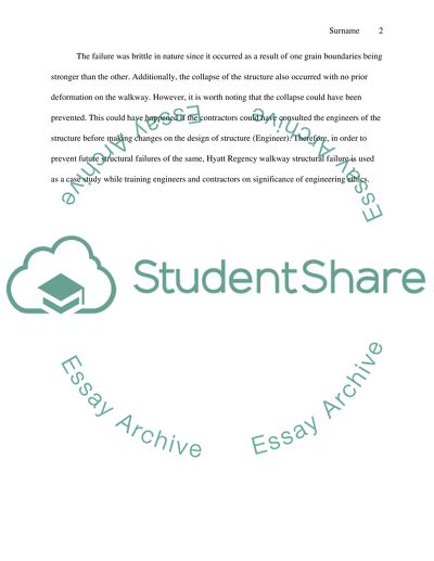 Structural Mechanical Faiulre: Case of Hyatt Regency Walkway