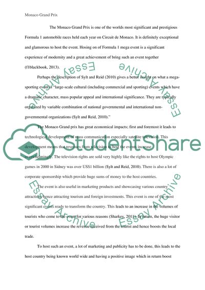 Monaco grand prix economic impacts