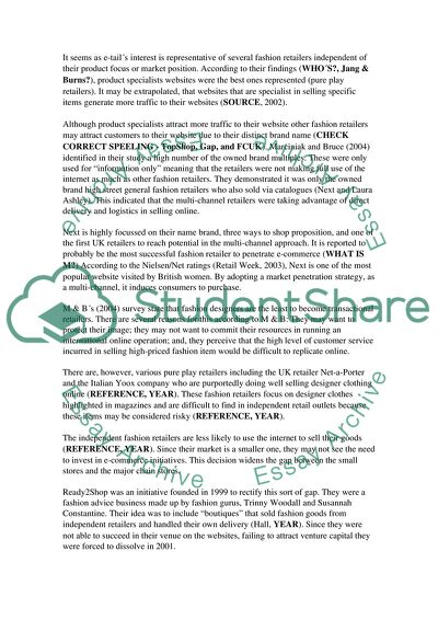 Literature revie of success factors of ecommerce in fashion