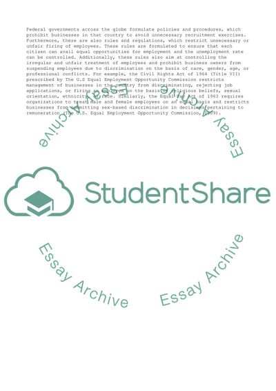 Government Laws for Hiring and Firing