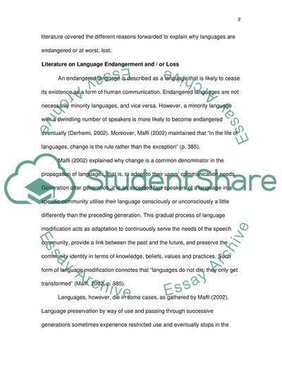 Loss and Endangerment of World Languages