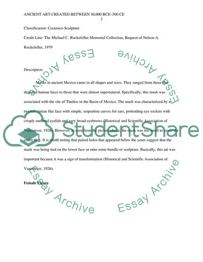 Ancient Art created between 30,000 BCE500 CE