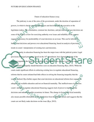 The Court Decisions and Powers Over Educational Financing