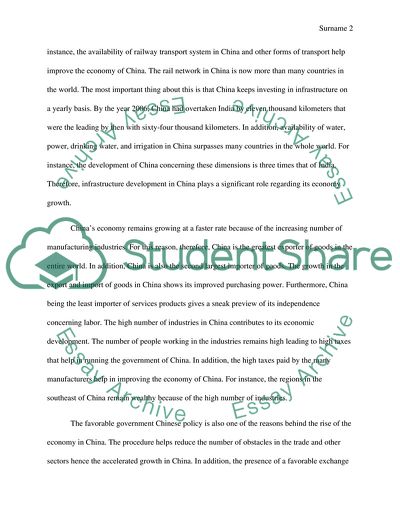 Reasons for the Rise of Chinas Economy