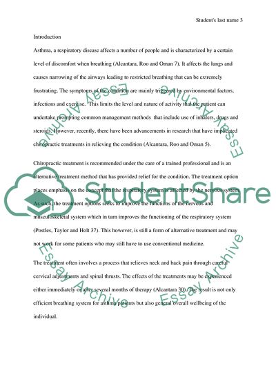 Relief of Asthma with Chiropractic Care