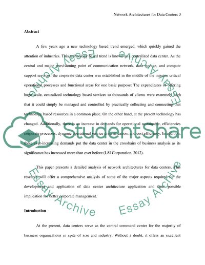 Network Architectures for Data Centers