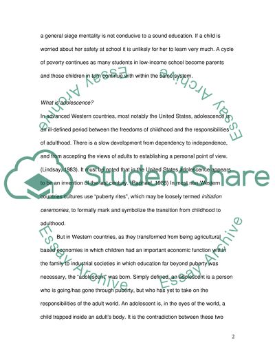 The Pressures on Adolescence Today