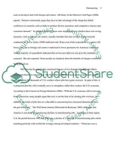 Outsourcing American Jobs to Foreign Countries