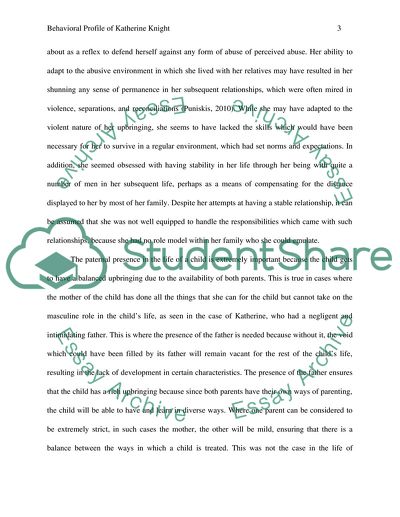 Behavioral Profile of Killer Katherine Knight