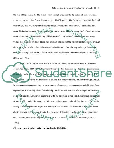 Crime in England during 1660-1800