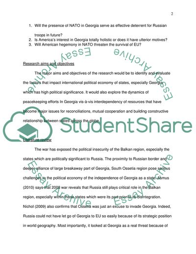 What Role Did NATO and America Play in the War 2008 Between Georgia and Russia