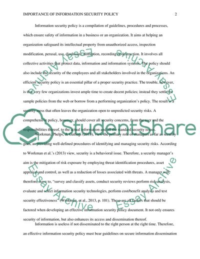 Importance of Information Security Policy