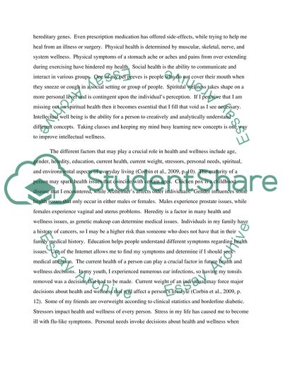 introduction of wellness essay