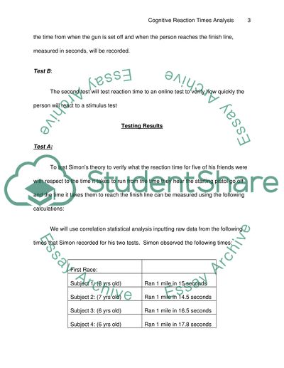 Cognitive Reaction Times Analysis
