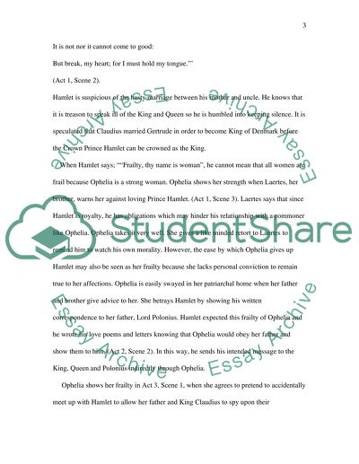 Frailty in Shakespeares Hamlet