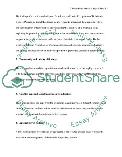 Clinical Issue Article Analysis Step 4