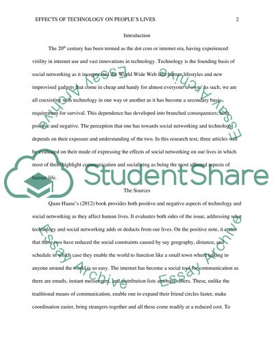 Affect Social Network and Technology in Our Life