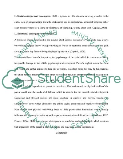 Children Affected by Substance Abusing Parents