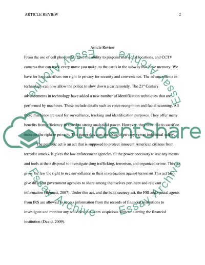 The Issue of Privacy vs Individual Safety