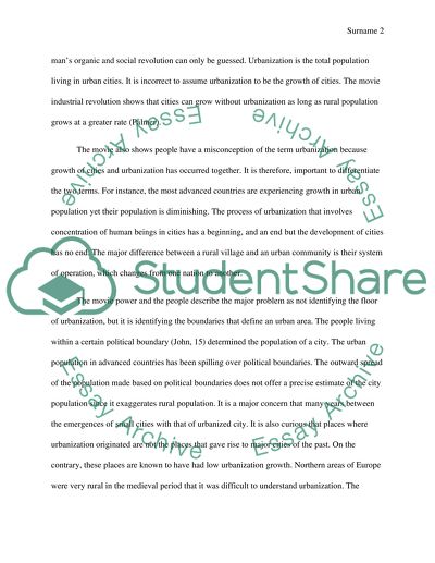 Urbanization of Human Population