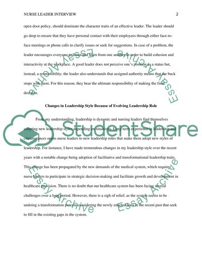 Leadership Style Because of Evolving Leadership Role