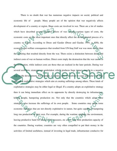 Critically examine the relationship between war and underdevelopment