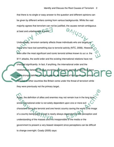 The Root Causes of Terrorism