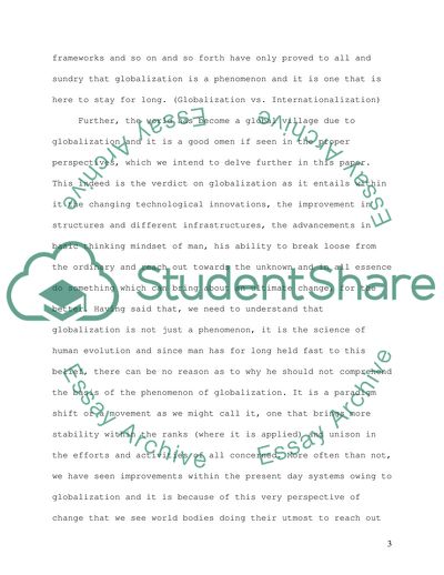 The Basis of the Phenomenon of Globalization