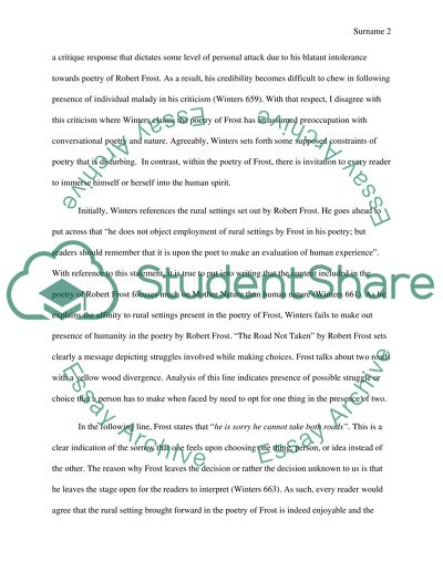 Human Experience and Conversational Style in the Poetry of Robert Frost