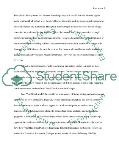 Benefits of a four-year residential colleges