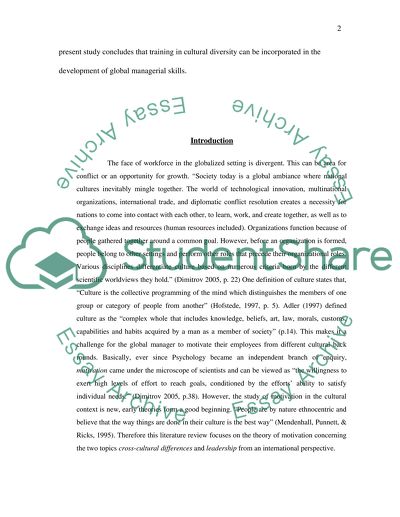 Assimilation of Cultural Diversity on the Functional Competence of Global Managers